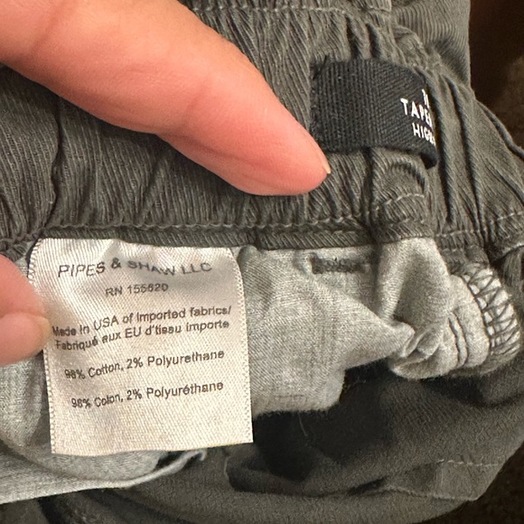 Veronica Beard Tedi Tapered High Rise Button Fly/ Paperbag Jeans in Army Green - Picture 13 of 14